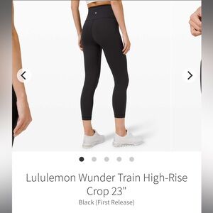 Lululemon Wunder Train High-Rise Crop 23"
Black (First Release) size 6 Great Cnd